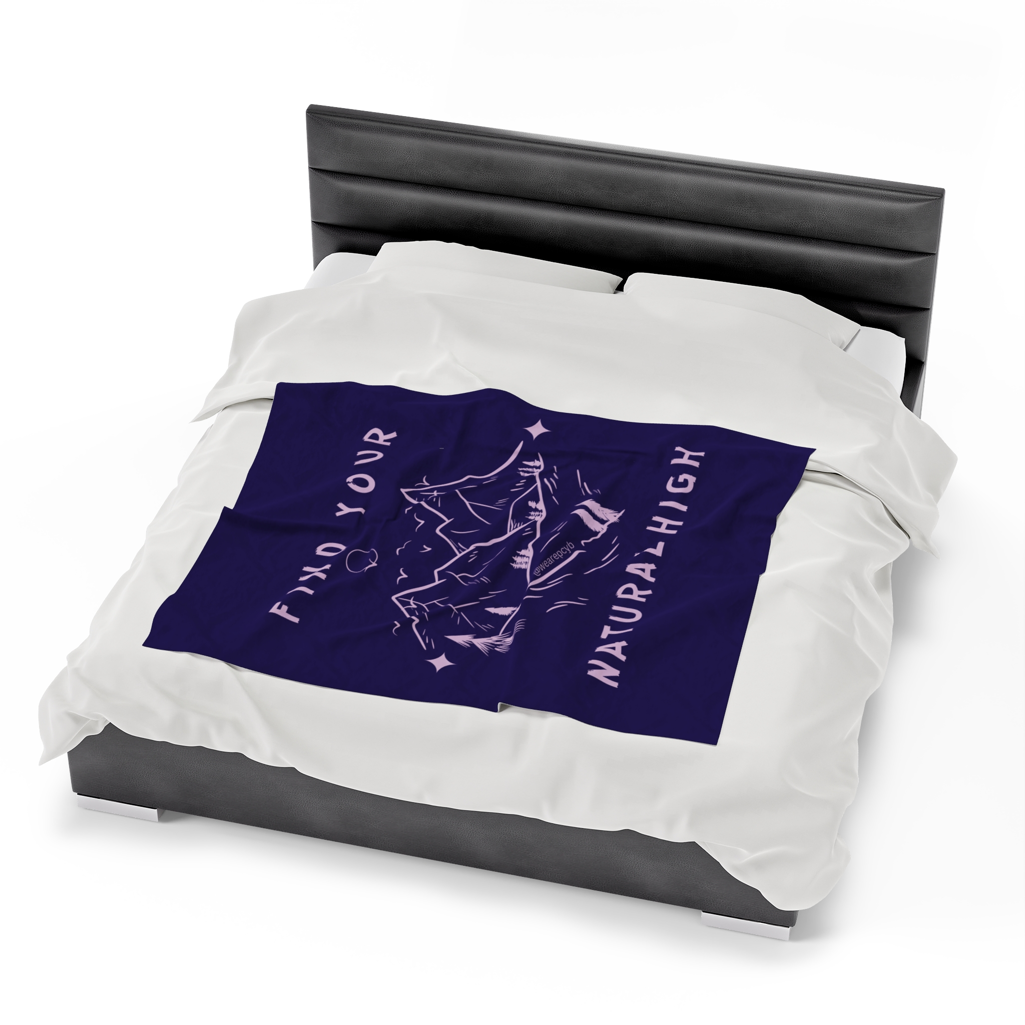 "Find Your Natural High" Velveteen Plush Blanket - Image 6