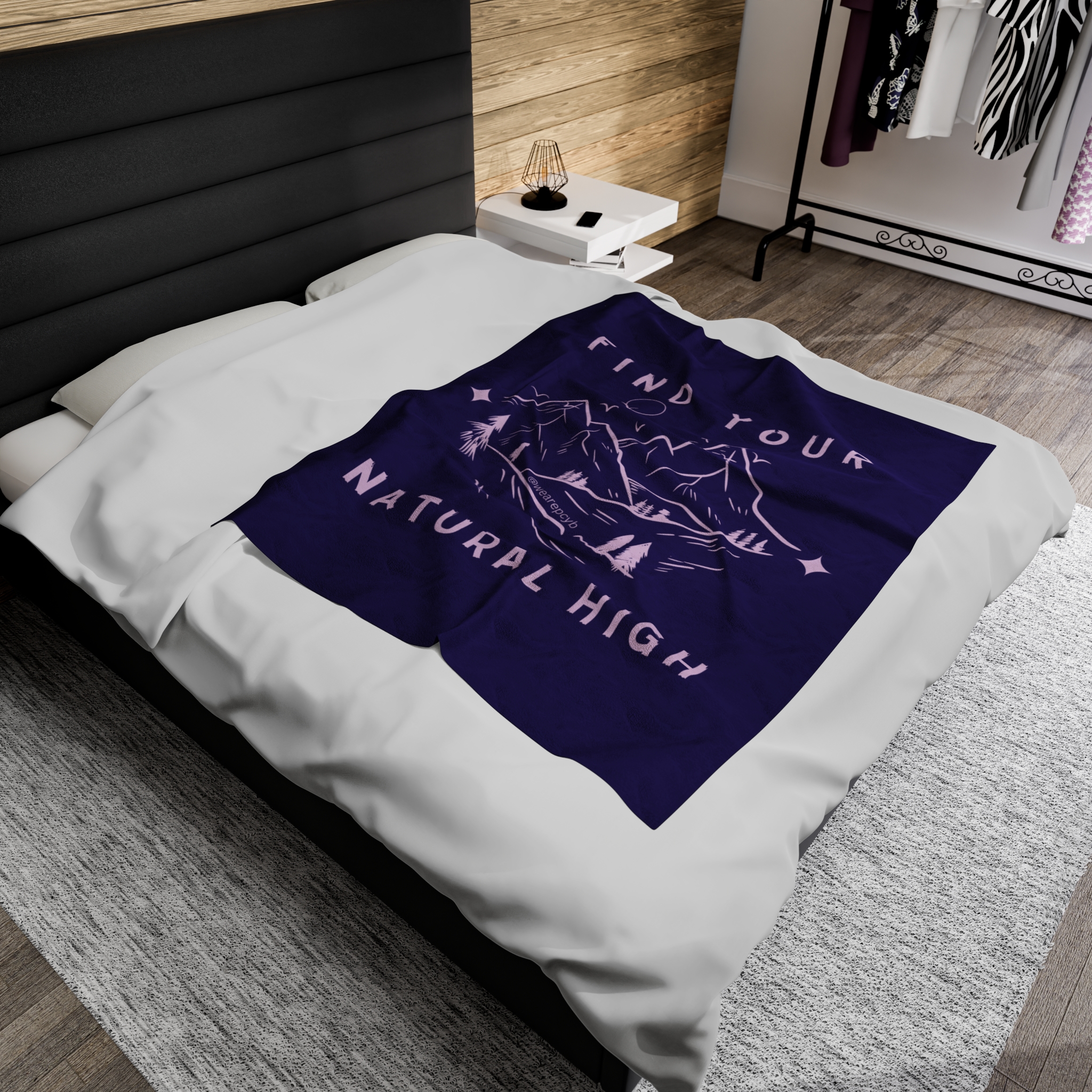 "Find Your Natural High" Velveteen Plush Blanket - Image 4