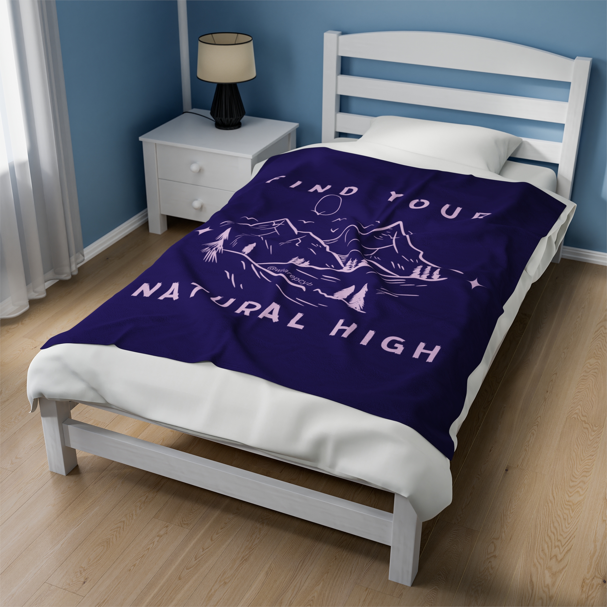 "Find Your Natural High" Velveteen Plush Blanket - Image 3