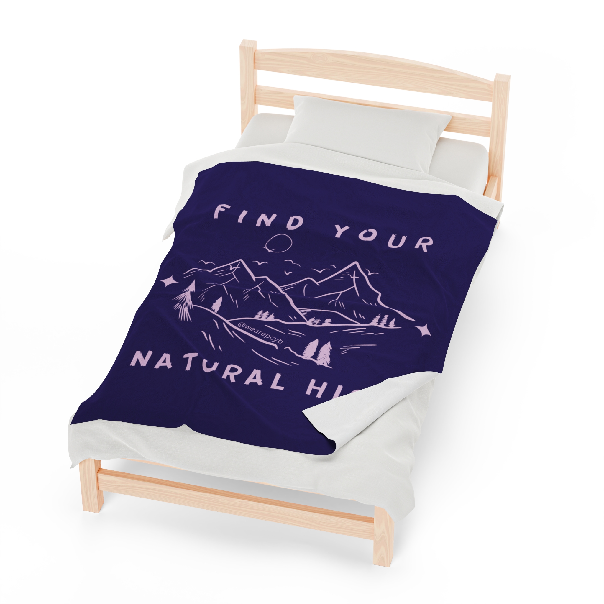 "Find Your Natural High" Velveteen Plush Blanket - Image 5